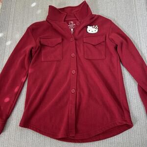 Sanrio Hello Kitty Hybrid Apparel Red Fleece Shirt Jacket XL